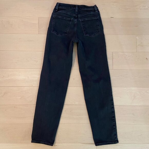 Silver Jeans Co. Womens Black High-Rise Stretchy recycled Denim Dad jans Size 24 - Picture 3 of 10